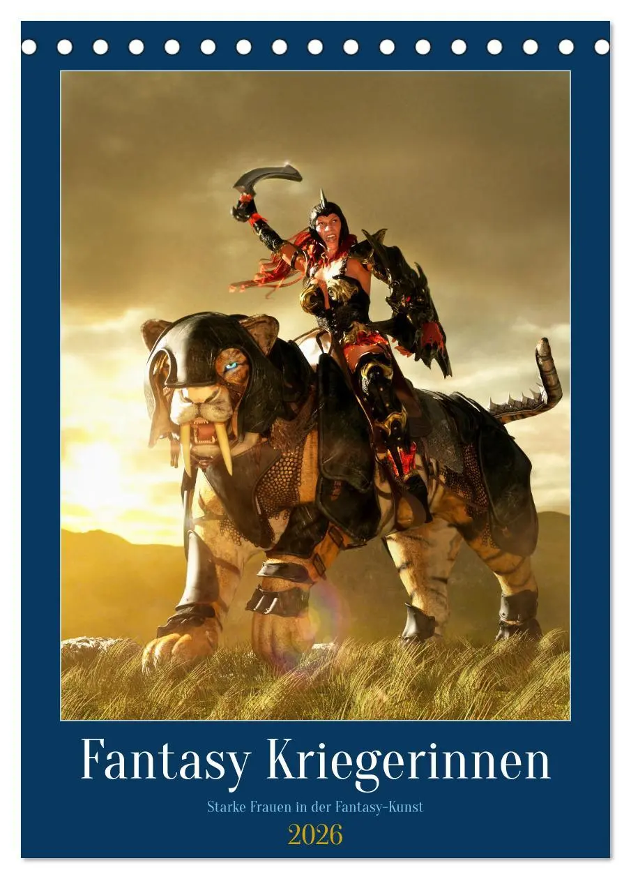 Cover: 9783516326383 | Fantasy Kriegerinnen (Tischkalender 2026 DIN A5 hoch), CALVENDO...