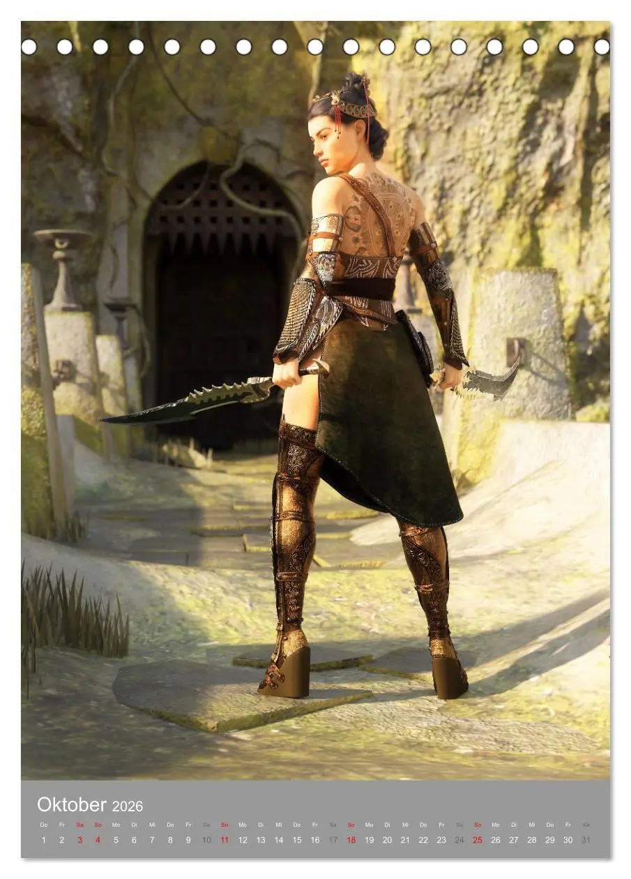 Bild: 9783516326383 | Fantasy Kriegerinnen (Tischkalender 2026 DIN A5 hoch), CALVENDO...