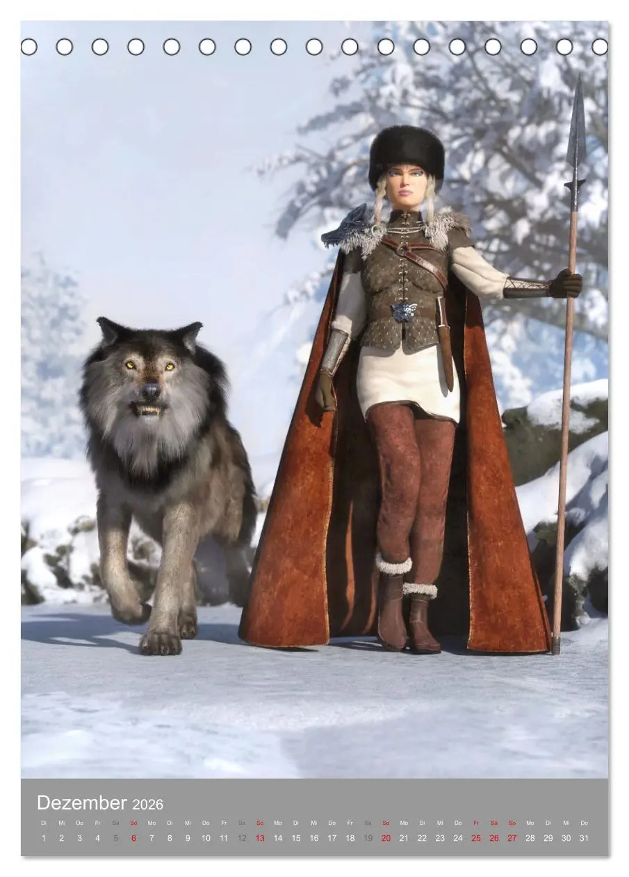Bild: 9783516326383 | Fantasy Kriegerinnen (Tischkalender 2026 DIN A5 hoch), CALVENDO...