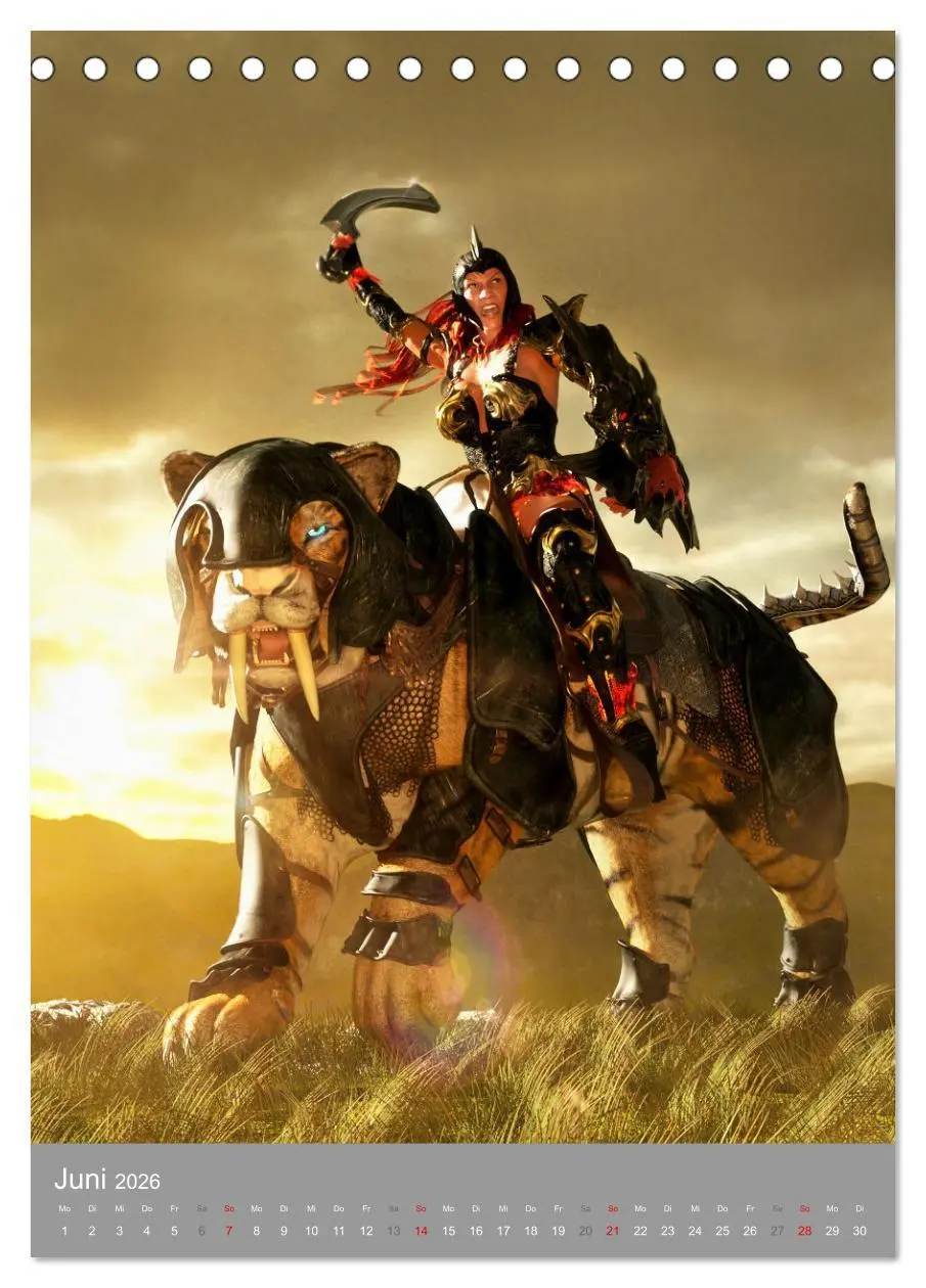 Bild: 9783516326383 | Fantasy Kriegerinnen (Tischkalender 2026 DIN A5 hoch), CALVENDO...