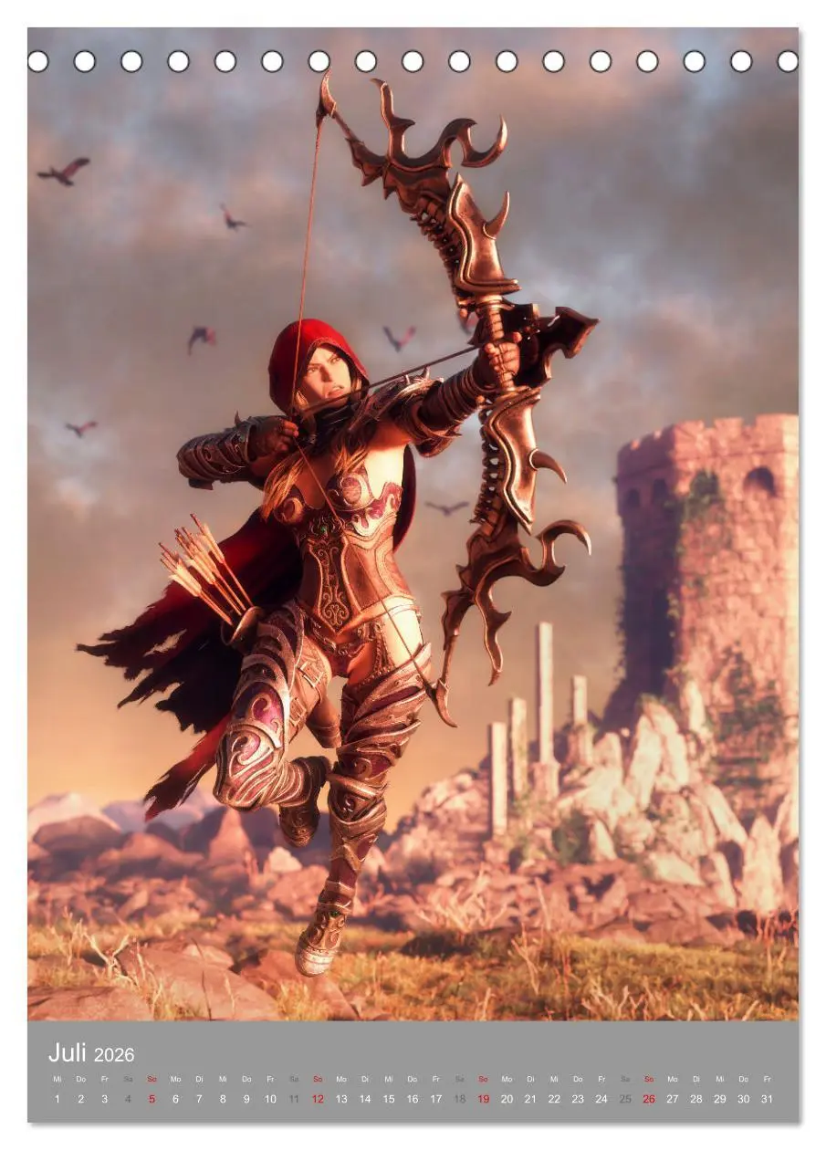 Bild: 9783516326383 | Fantasy Kriegerinnen (Tischkalender 2026 DIN A5 hoch), CALVENDO...