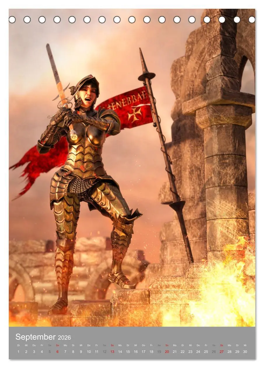 Bild: 9783516326383 | Fantasy Kriegerinnen (Tischkalender 2026 DIN A5 hoch), CALVENDO...