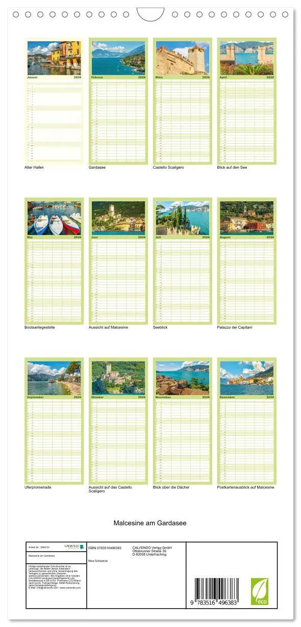 Bild: 9783516496383 | Familienplaner 2026 - Malcesine am Gardasee mit 5 Spalten...