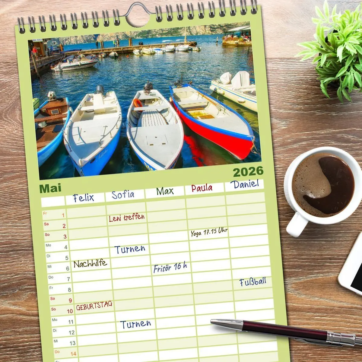 Bild: 9783516496383 | Familienplaner 2026 - Malcesine am Gardasee mit 5 Spalten...
