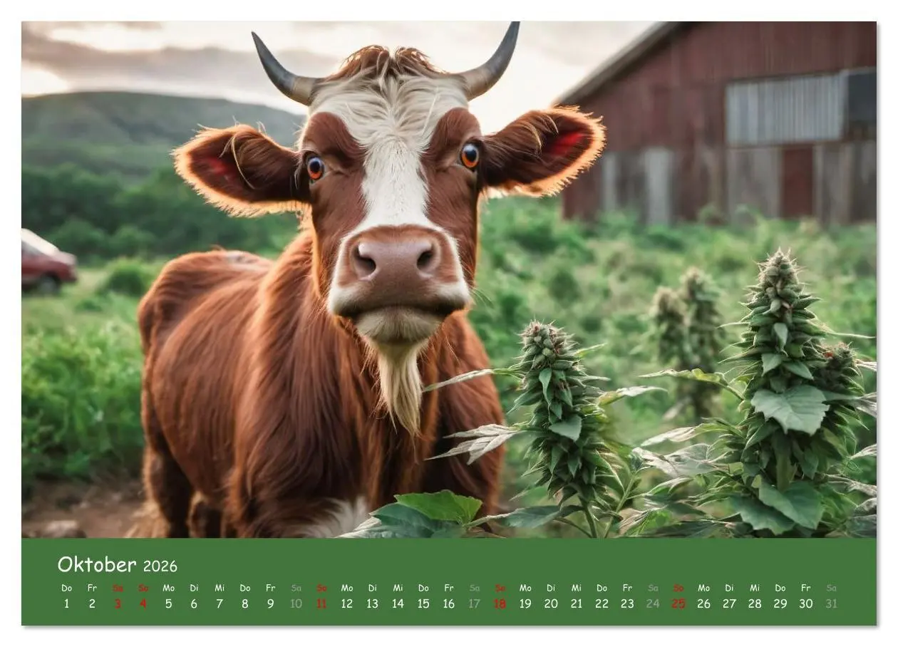Bild: 9783516636383 | Tiere auf Gras - Der verrückte Cannabis-Kalender voller bekiffter...