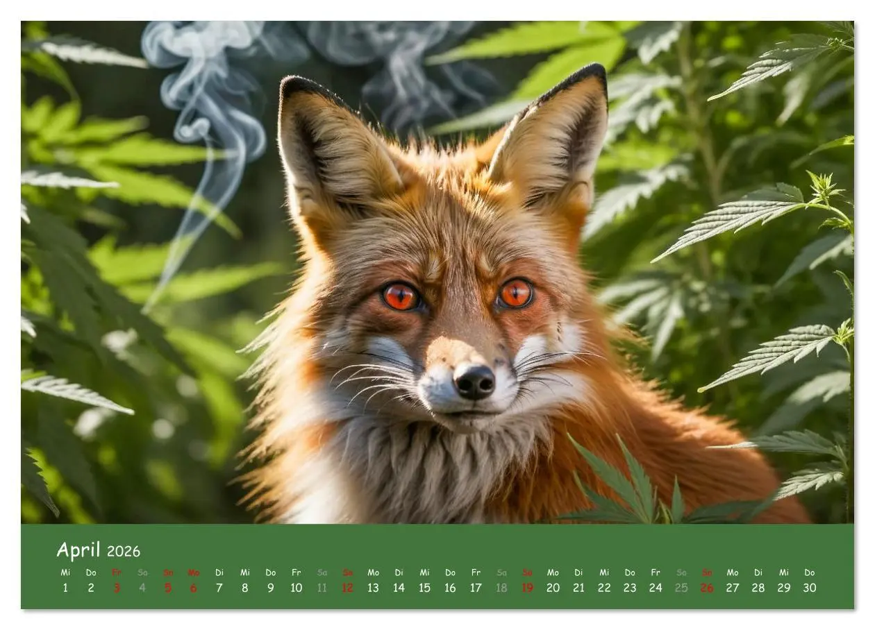 Bild: 9783516636383 | Tiere auf Gras - Der verrückte Cannabis-Kalender voller bekiffter...