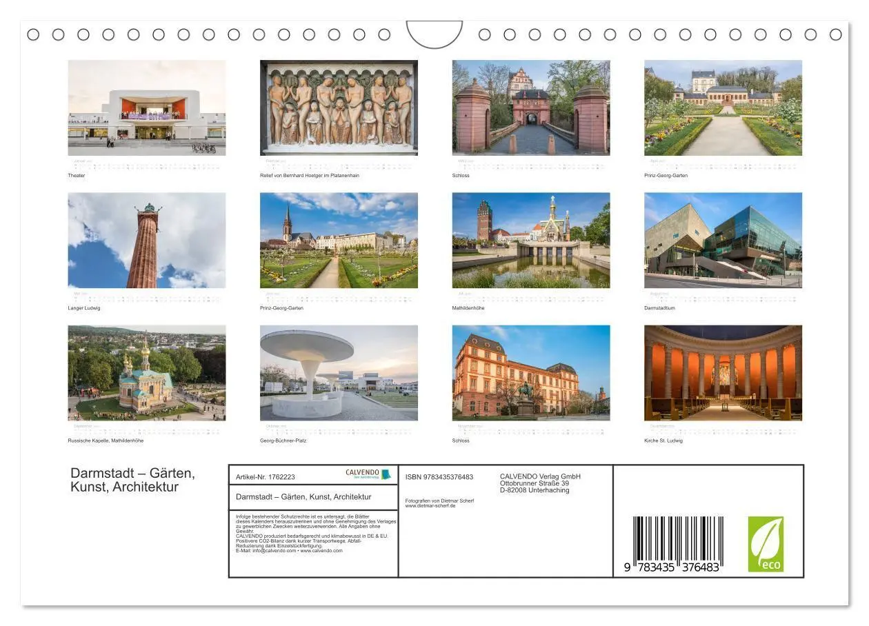 Bild: 9783435376483 | Darmstadt - Gärten, Kunst, Architektur (Wandkalender 2025 DIN A4...
