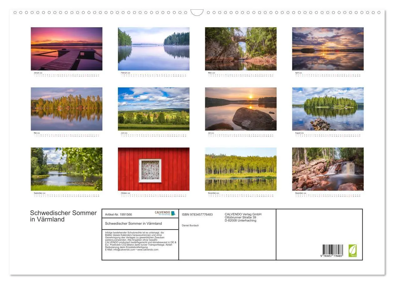 Bild: 9783457776483 | Schwedischer Sommer in Värmland (Wandkalender 2026 DIN A2 quer),...