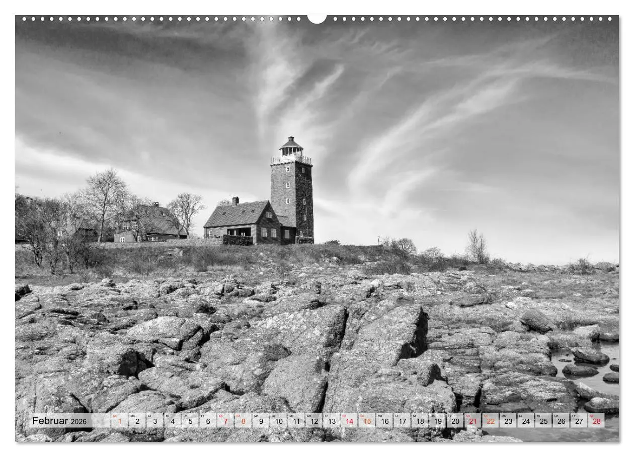 Bild: 9783457846483 | Bornholm black &amp; white (Wandkalender 2026 DIN A2 quer), CALVENDO...