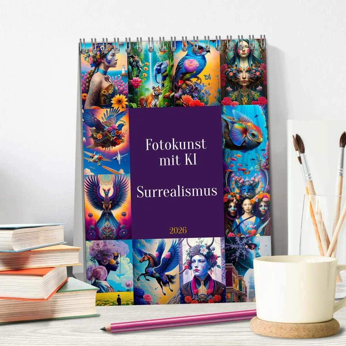 Bild: 9783516316483 | Fotokunst mit KI - Surrealismus (Tischkalender 2026 DIN A5 hoch),...