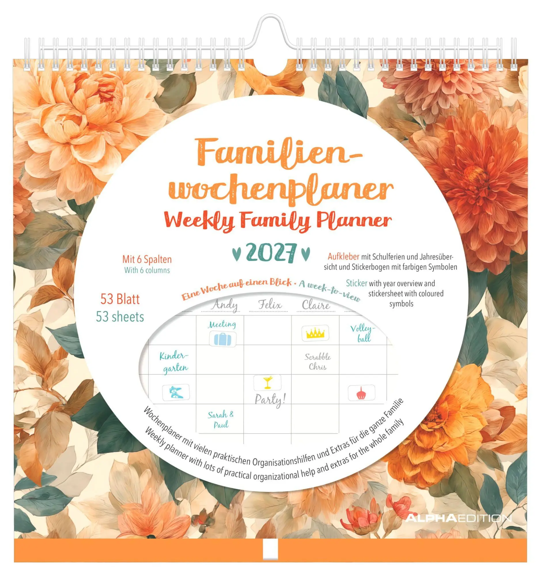 Cover: 4069095016583 | Familienwochenkalender Flowers 2027 | Neumann Verlage GmbH &amp; Co KG