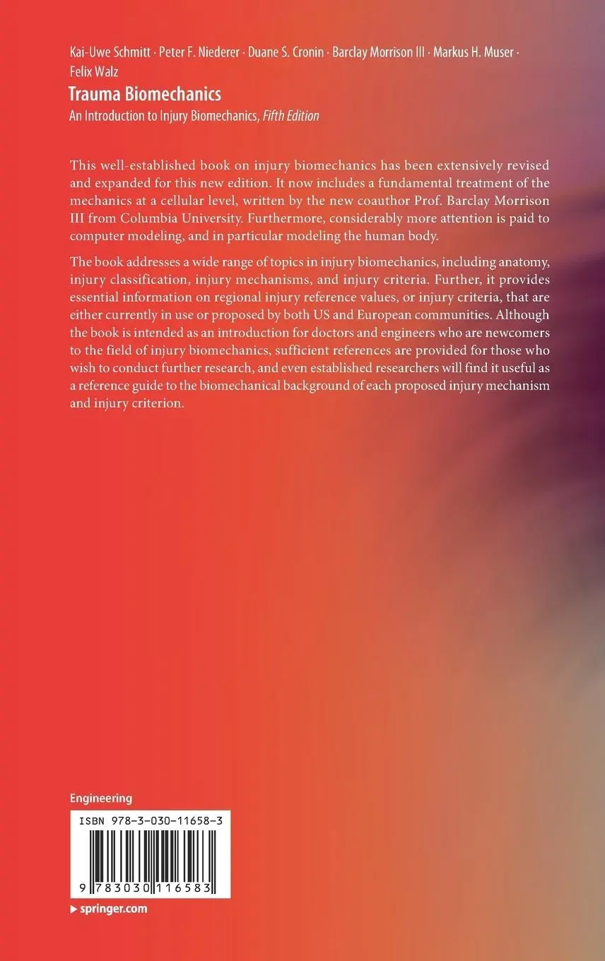 Rückseite: 9783030116583 | Trauma Biomechanics | An Introduction to Injury Biomechanics | Buch