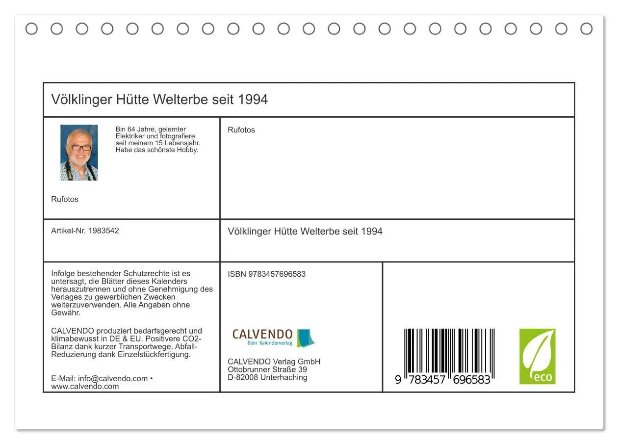 Bild: 9783457696583 | Völklinger Hütte Welterbe seit 1994 (Tischkalender 2026 DIN A5...
