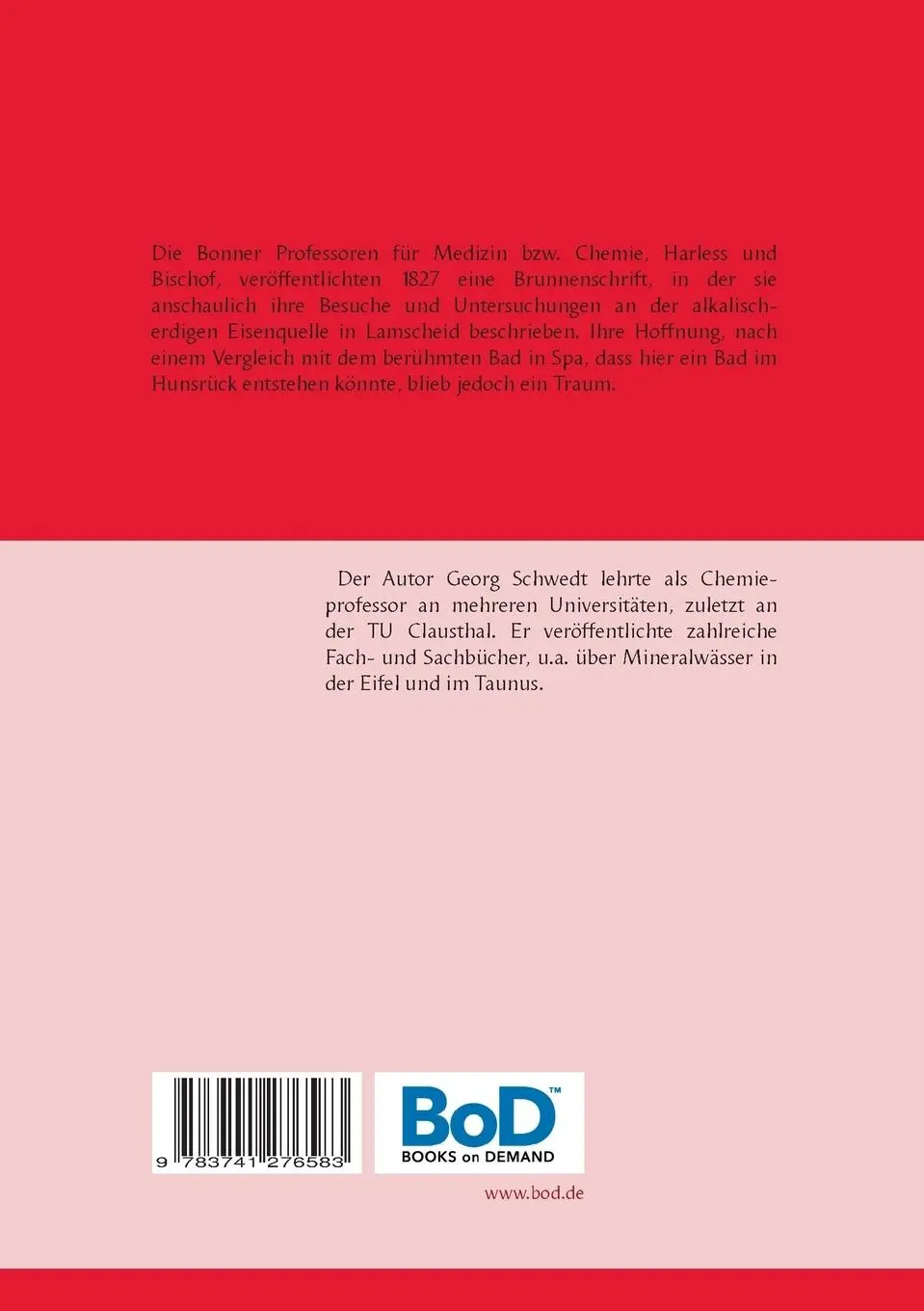 Rückseite: 9783741276583 | Der Traum von einem Bad Lamscheid im Hunsrück | Georg Schwedt | Buch