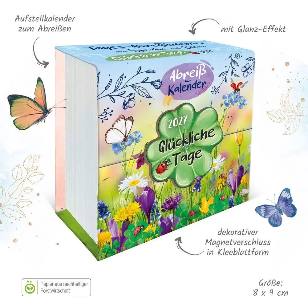 Bild: 9783988026583 | TRÖTSCH - Geschenkkalender Abreißkalender Glückliche Tage 2027 | KG
