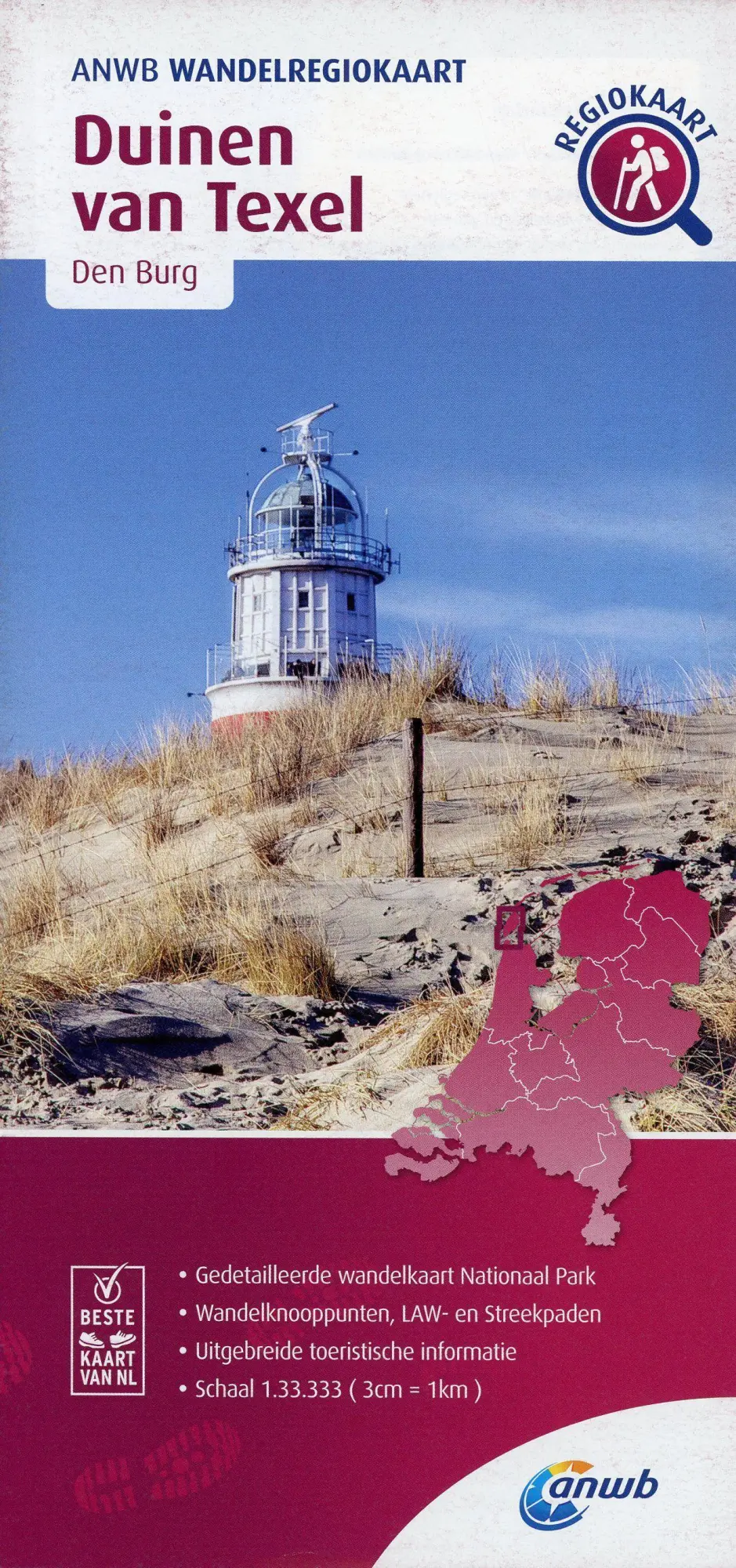 Cover: 9789018046583 | Duinen van Texel (Den Burg) 1:33 000 | Wandelregiokaart | (Land-)Karte