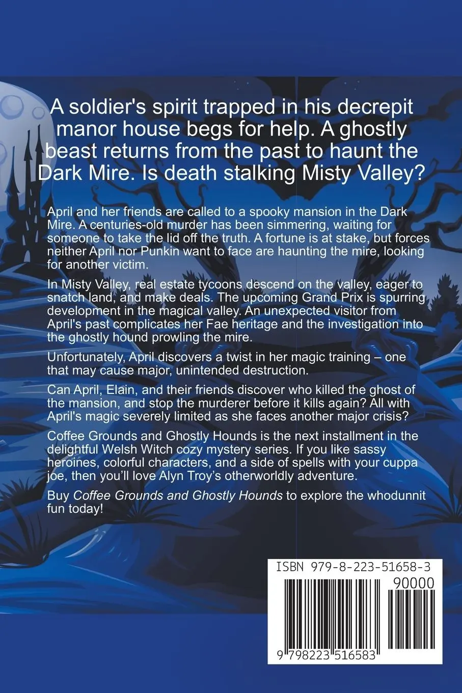 Rückseite: 9798223516583 | Coffee Grounds and Ghostly Hounds | Alyn Troy | Taschenbuch | Englisch
