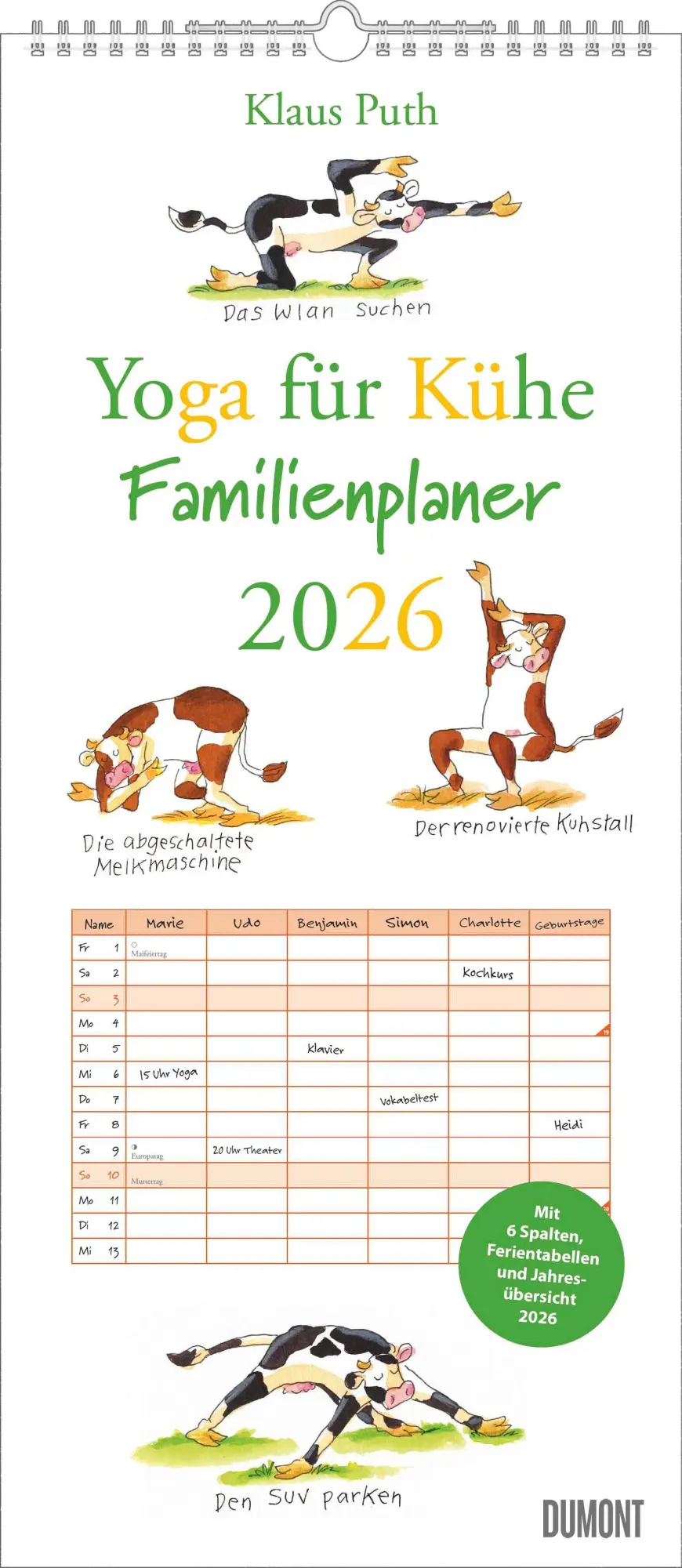 Cover: 4069095006683 | Yoga für Kühe Familienplaner 2026 - Wandkalender -...