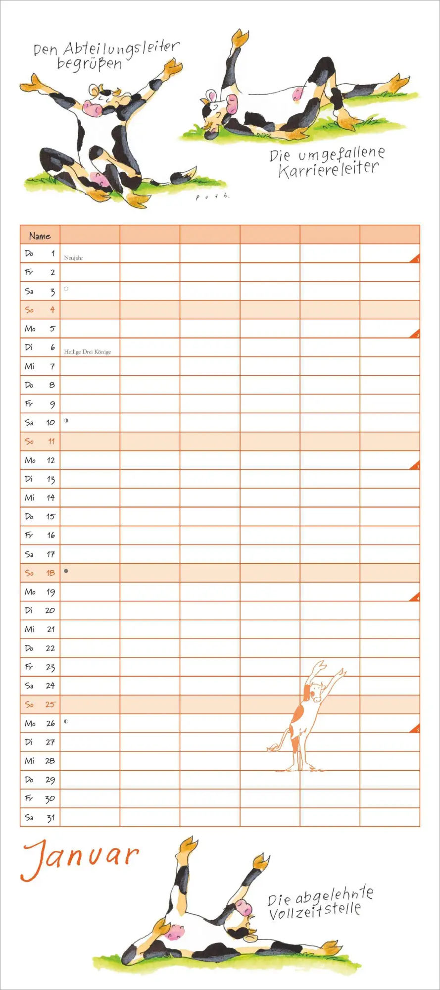 Bild: 4069095006683 | Yoga für Kühe Familienplaner 2026 - Wandkalender -...