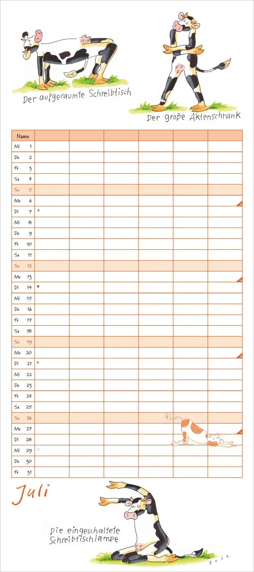 Bild: 4069095006683 | Yoga für Kühe Familienplaner 2026 - Wandkalender -...
