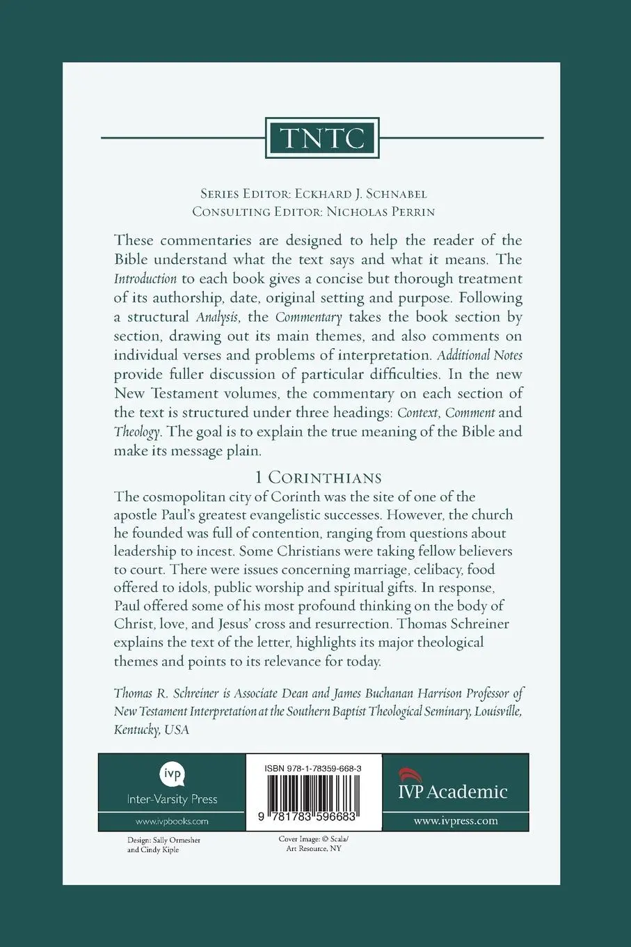 Rückseite: 9781783596683 | 1 Corinthians | An Introduction And Commentary | Thomas R Schreiner