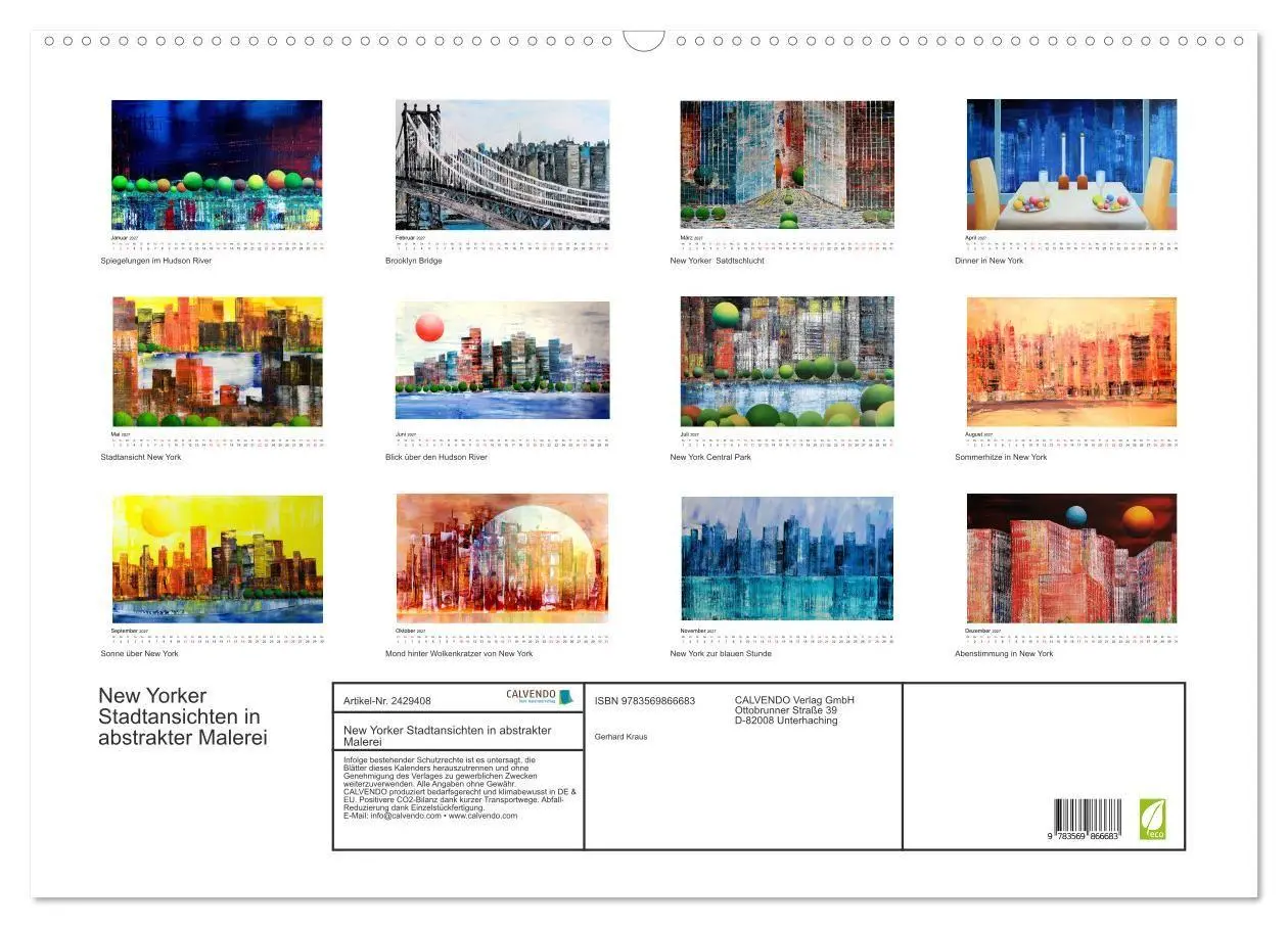 Bild: 9783569866683 | New Yorker Stadtansichten in abstrakter Malerei (Wandkalender 2027...
