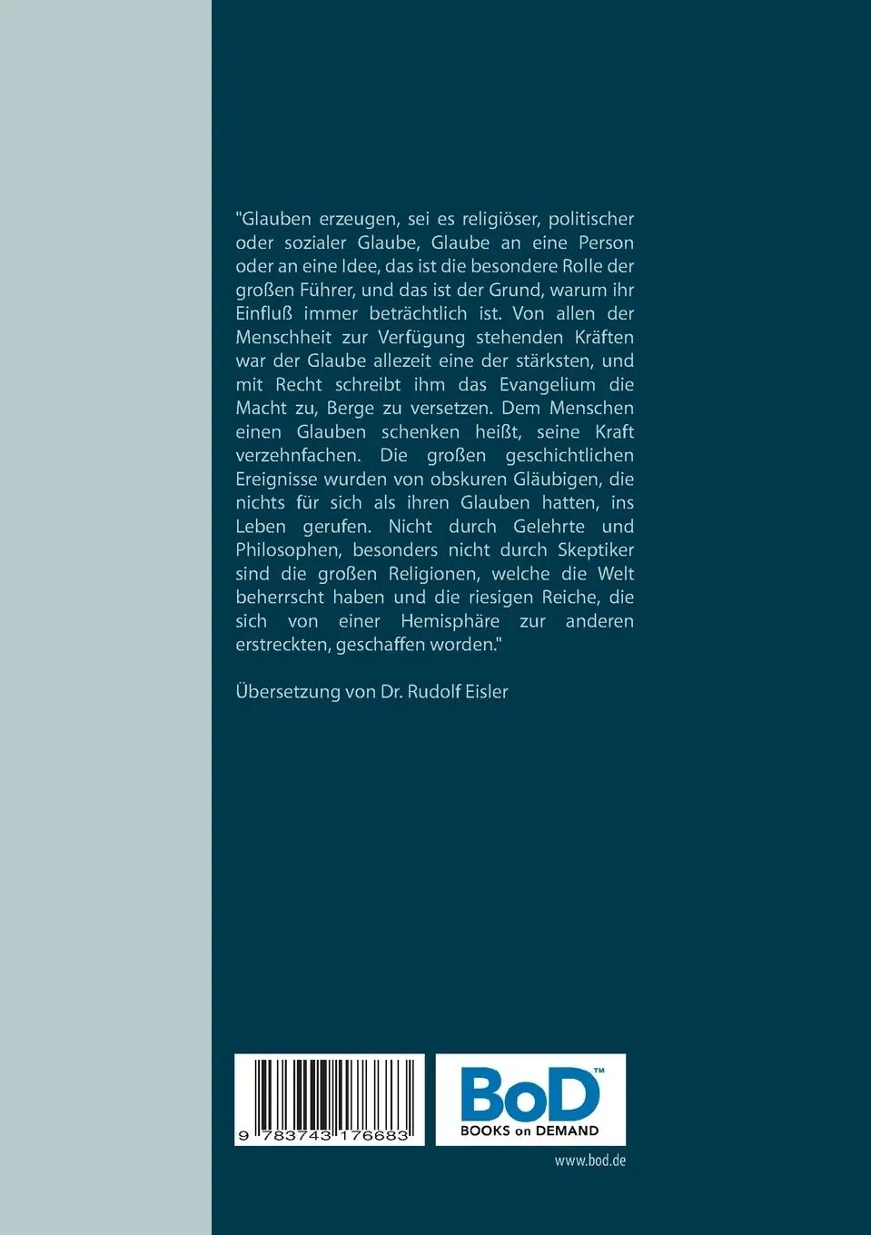 Rückseite: 9783743176683 | Psychologie der Massen | Grossdruck-Ausgabe | Gustave Le Bon | Buch