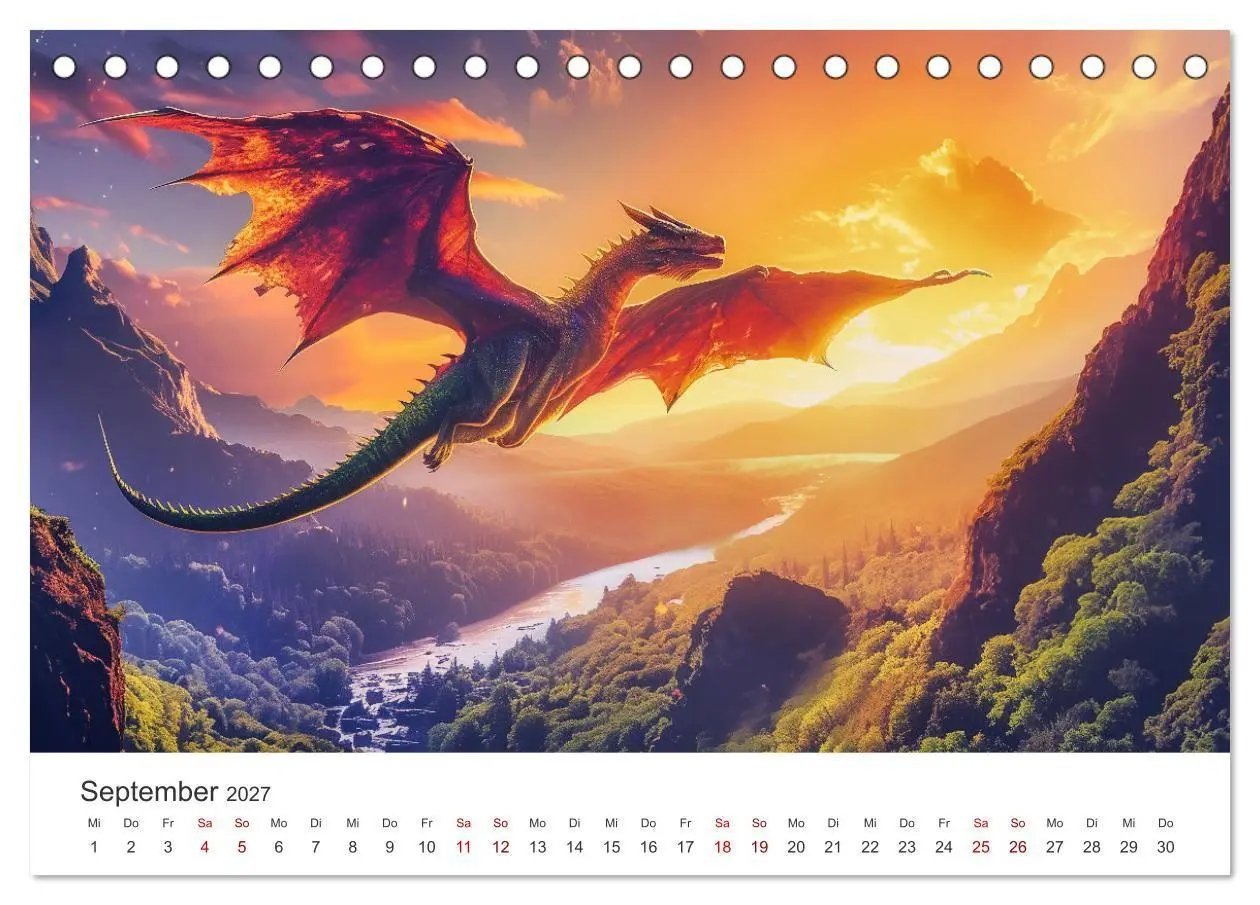 Bild: 9783569166783 | Das Jahr der Drachen (Tischkalender 2027 DIN A5 quer), CALVENDO...