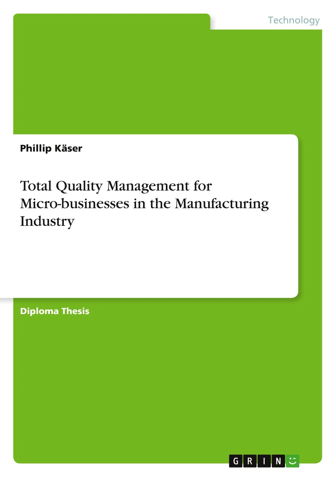 Cover: 9783640656783 | Total Quality Management for Micro-businesses in the Manufacturing...