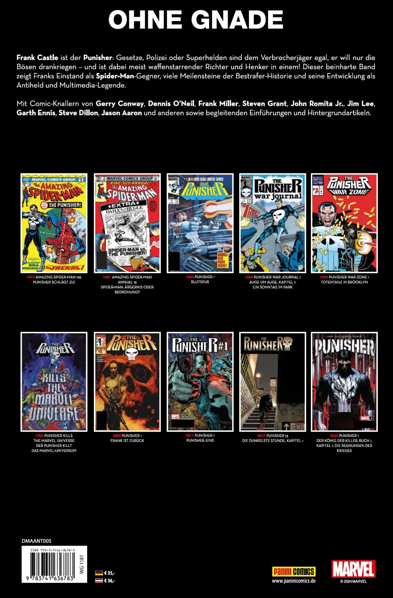 Rückseite: 9783741636783 | Punisher Anthologie | Bestrafer und Vollstrecker | Garth Ennis (u. a.)