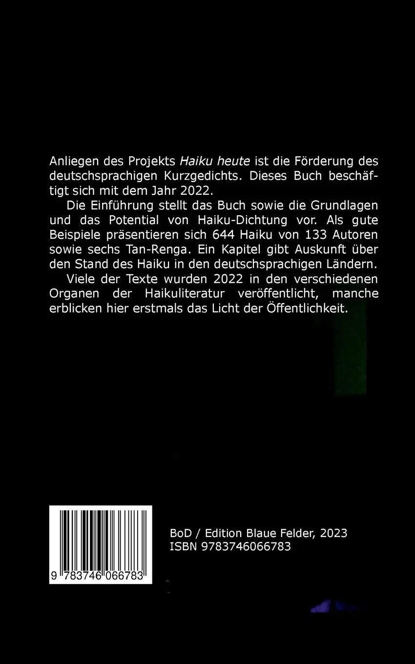 Rückseite: 9783746066783 | Temperatursturz | Haiku-Jahrbuch 2022 | Volker Friebel | Taschenbuch
