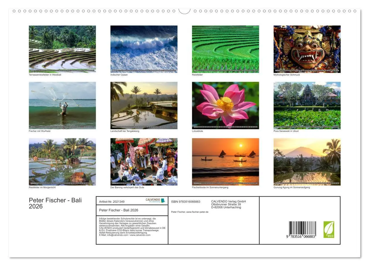Bild: 9783516066883 | Peter Fischer - Bali 2026 (hochwertiger Premium Wandkalender 2026...