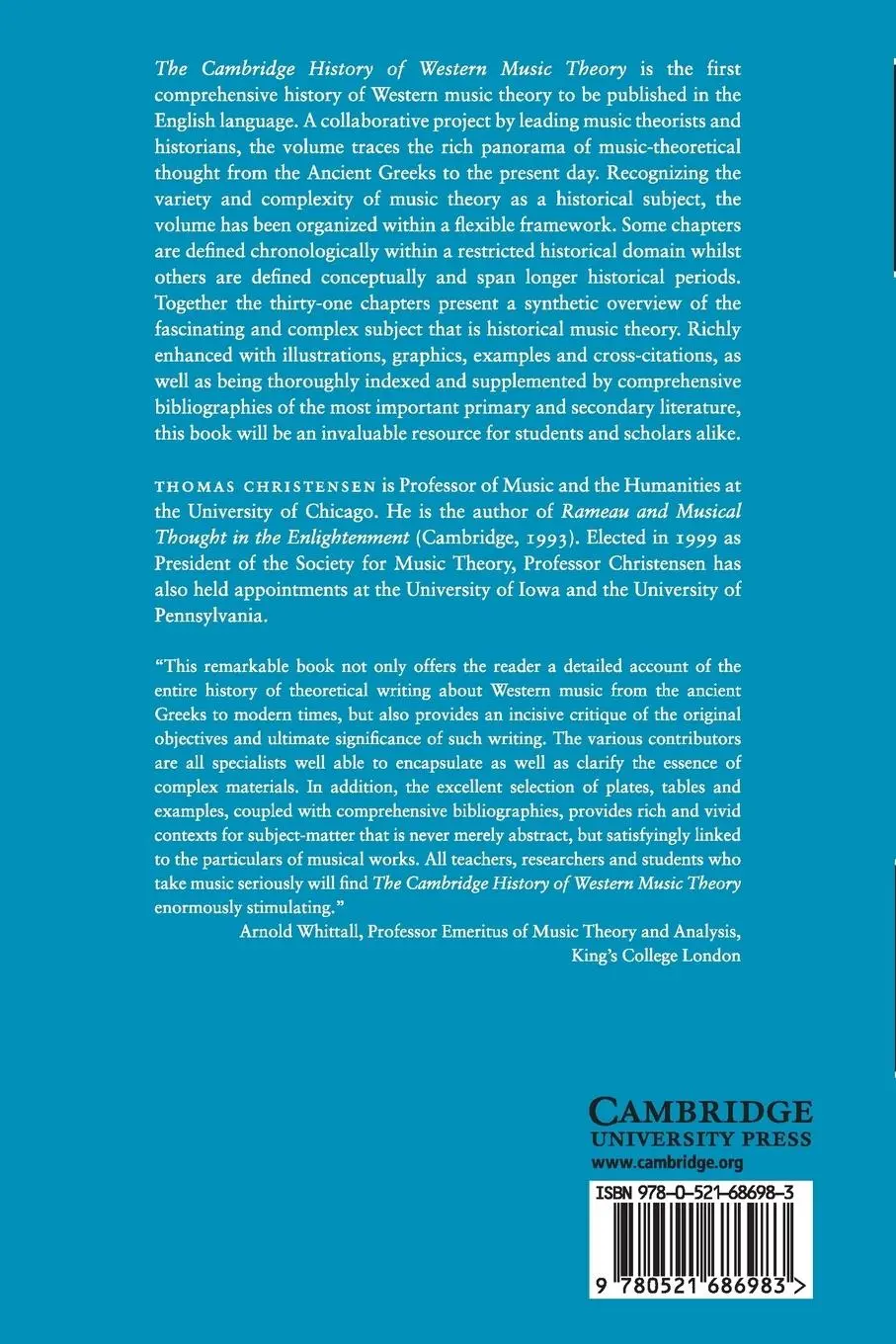 Rückseite: 9780521686983 | The Cambridge History of Western Music Theory | Thomas Christensen
