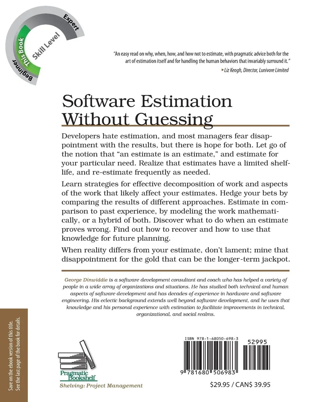Rückseite: 9781680506983 | Software Estimation Without Guessing | George Dinwiddie | Taschenbuch