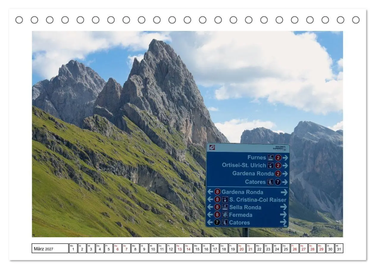 Bild: 9783516816983 | Über dem Grödnertal (Tischkalender 2027 DIN A5 quer), CALVENDO...