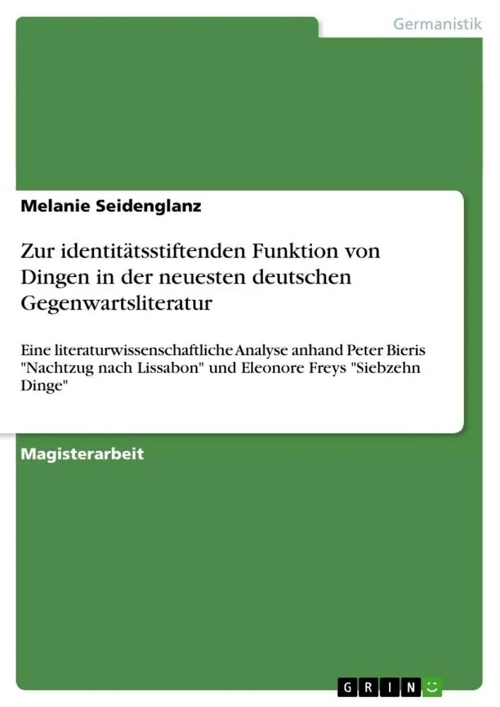 Cover: 9783640496983 | Zur identitätsstiftenden Funktion von Dingen in der neuesten...