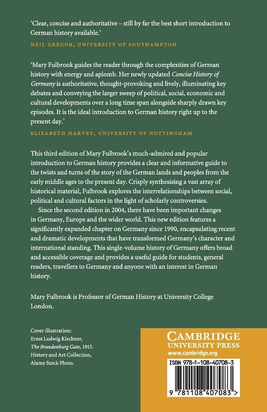 Rückseite: 9781108407083 | A Concise History of Germany | Mary Fulbrook | Taschenbuch | Englisch