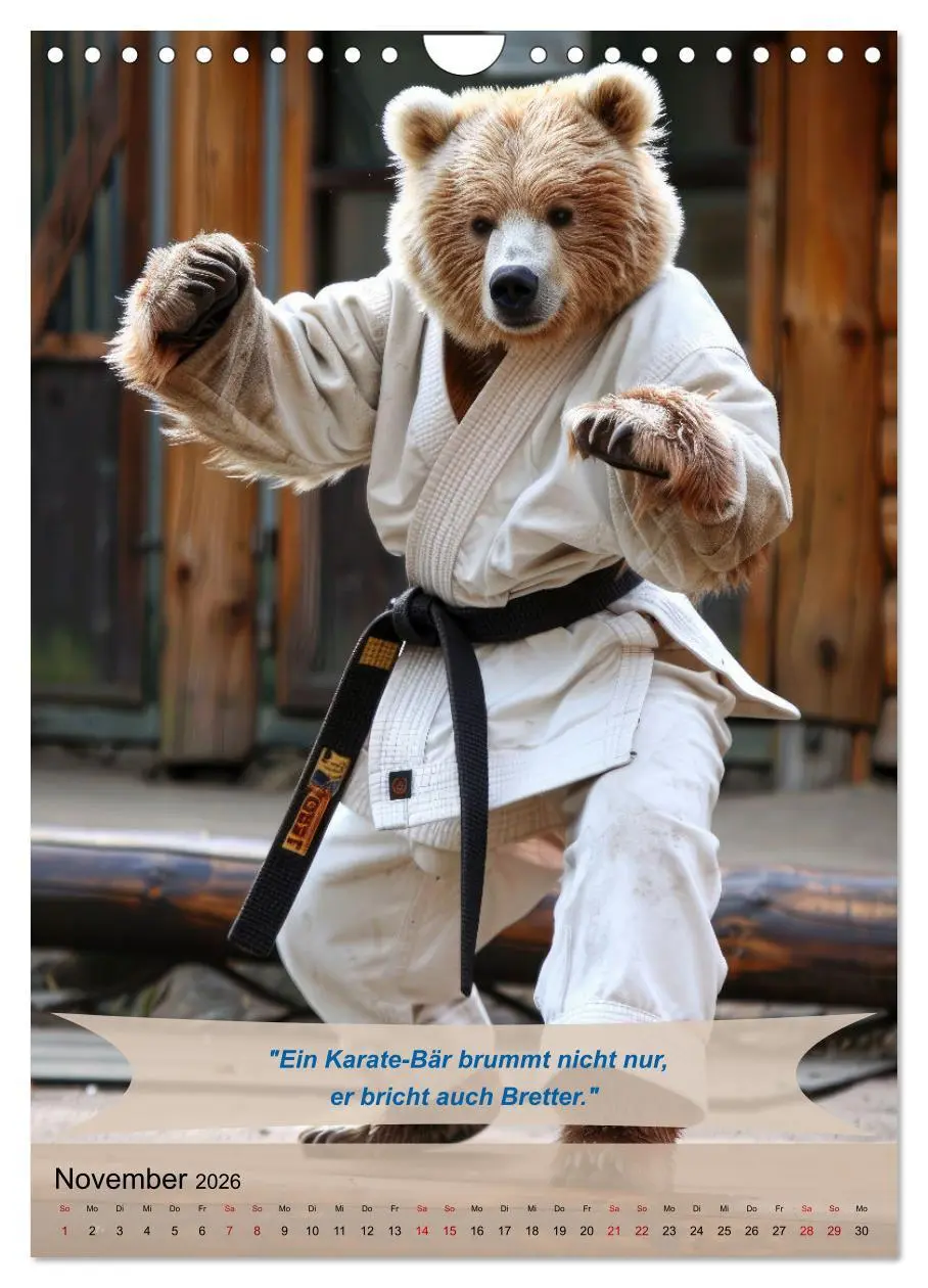 Bild: 9783516257083 | Tierisch lustige Karatekämpfer (Wandkalender 2026 DIN A4 hoch),...