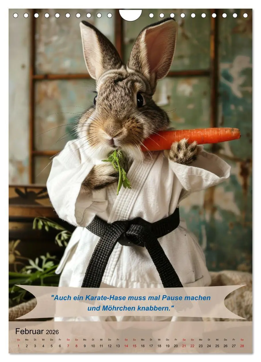 Bild: 9783516257083 | Tierisch lustige Karatekämpfer (Wandkalender 2026 DIN A4 hoch),...