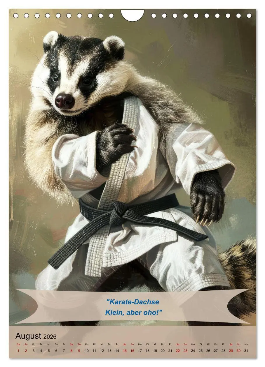 Bild: 9783516257083 | Tierisch lustige Karatekämpfer (Wandkalender 2026 DIN A4 hoch),...