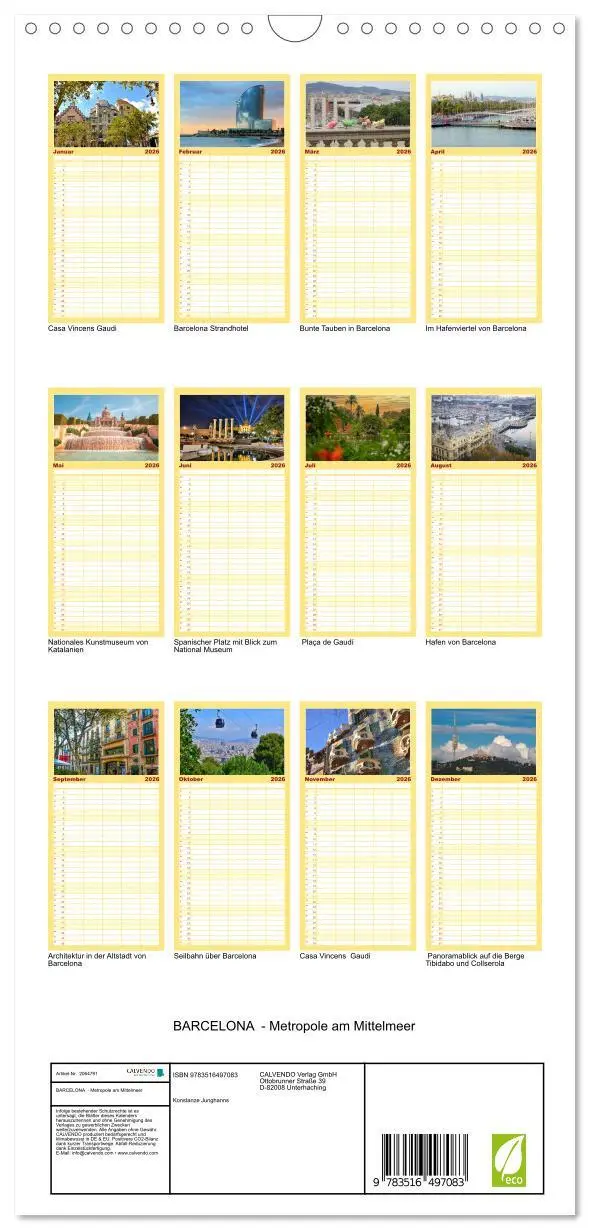Bild: 9783516497083 | Familienplaner 2026 - BARCELONA - Metropole am Mittelmeer mit 5...