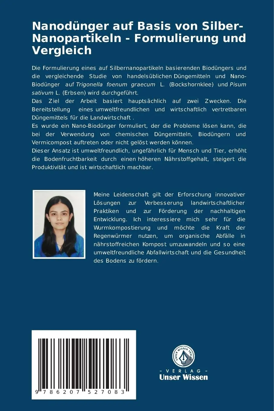 Rückseite: 9786207527083 | Nanodünger auf Basis von Silber-Nanopartikeln - Formulierung und...