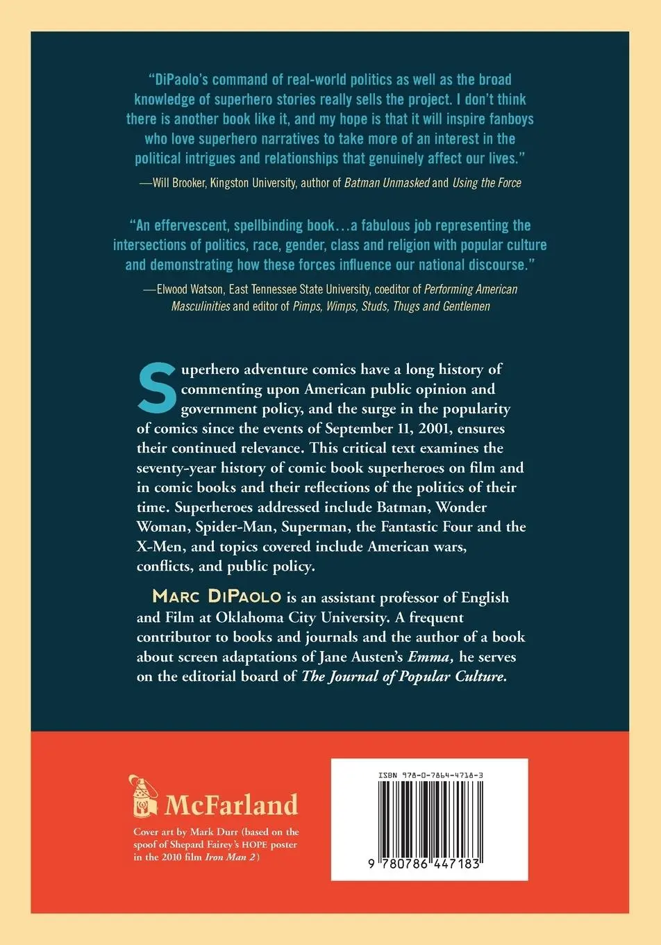 Rückseite: 9780786447183 | War, Politics and Superheroes | Marc Dipaolo | Taschenbuch | Englisch