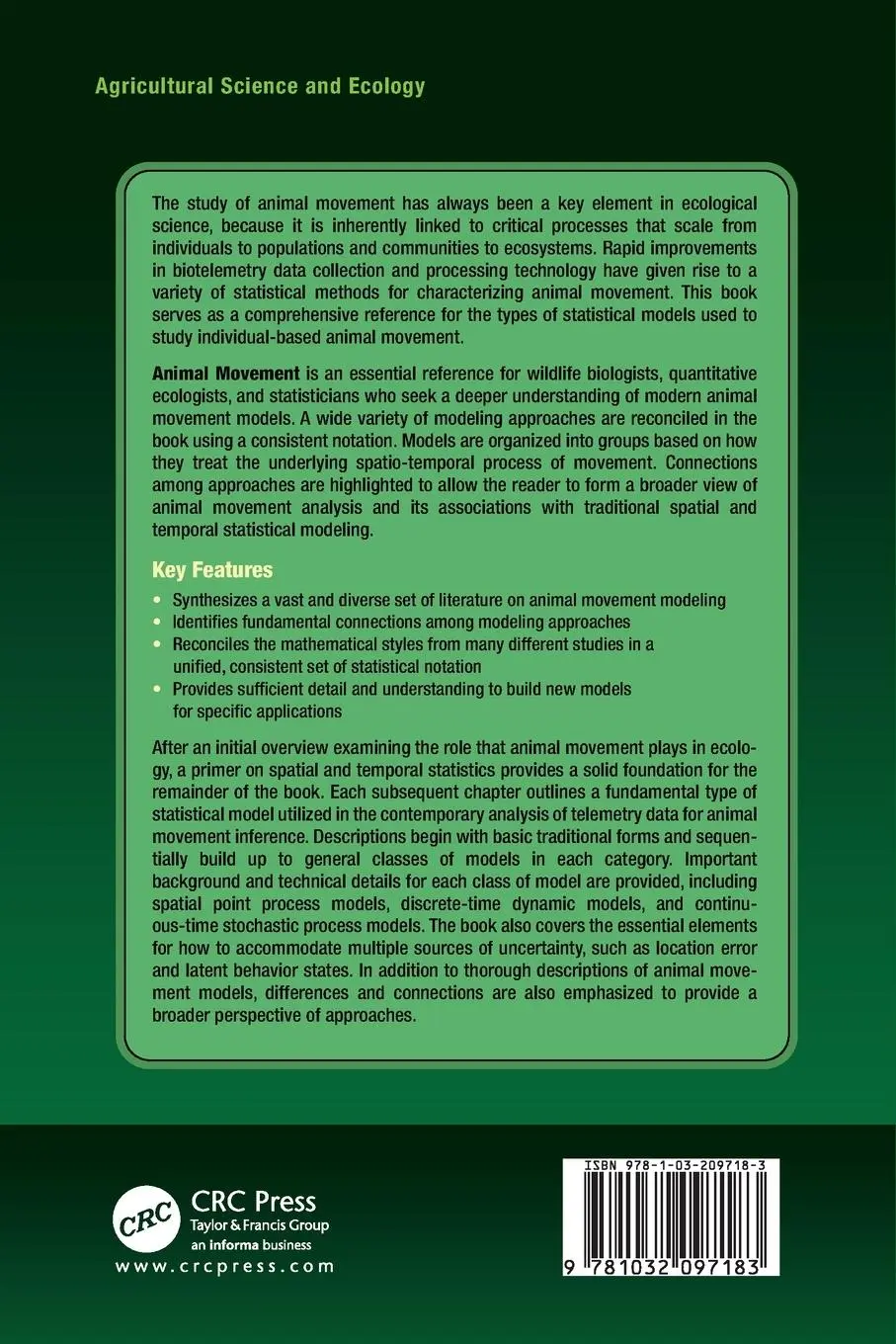 Rückseite: 9781032097183 | Animal Movement | Statistical Models for Telemetry Data | Taschenbuch
