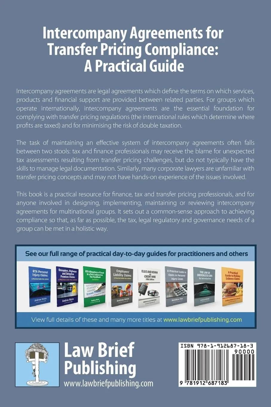 Rückseite: 9781912687183 | Intercompany Agreements for Transfer Pricing Compliance | Paul Sutton