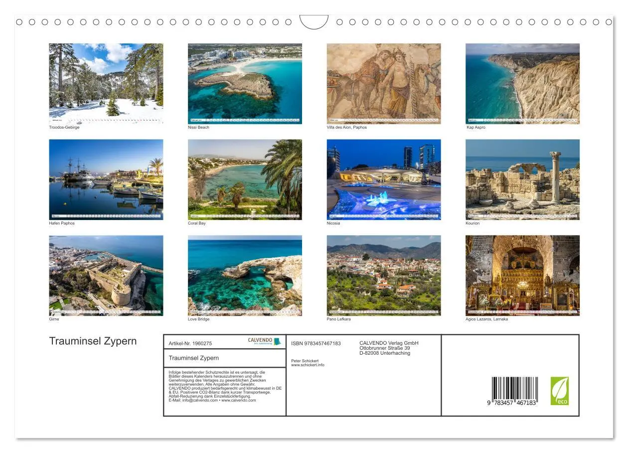 Bild: 9783457467183 | Trauminsel Zypern (Wandkalender 2026 DIN A3 quer), CALVENDO...