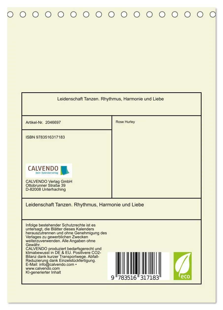 Bild: 9783516317183 | Leidenschaft Tanzen. Rhythmus, Harmonie und Liebe (Tischkalender...