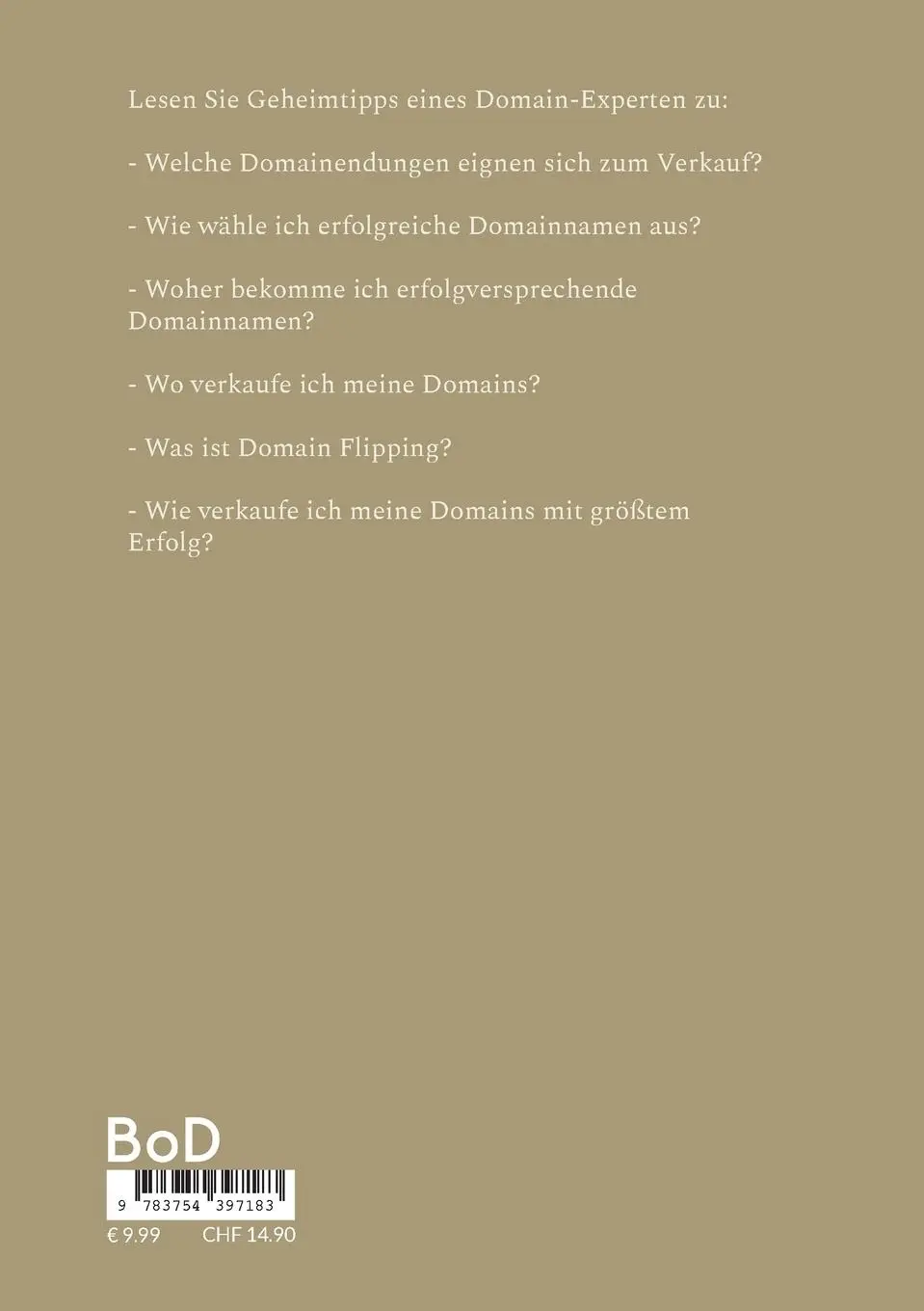 Rückseite: 9783754397183 | So verkaufen Sie erfolgreich Domains | Hans-Peter Oswald | Taschenbuch