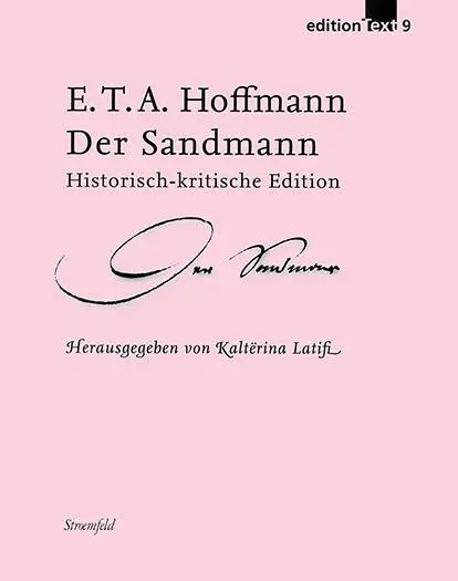 Cover: 9783835337183 | Der Sandmann | Historisch-kritische Edition, edition Text 9 | Hoffmann