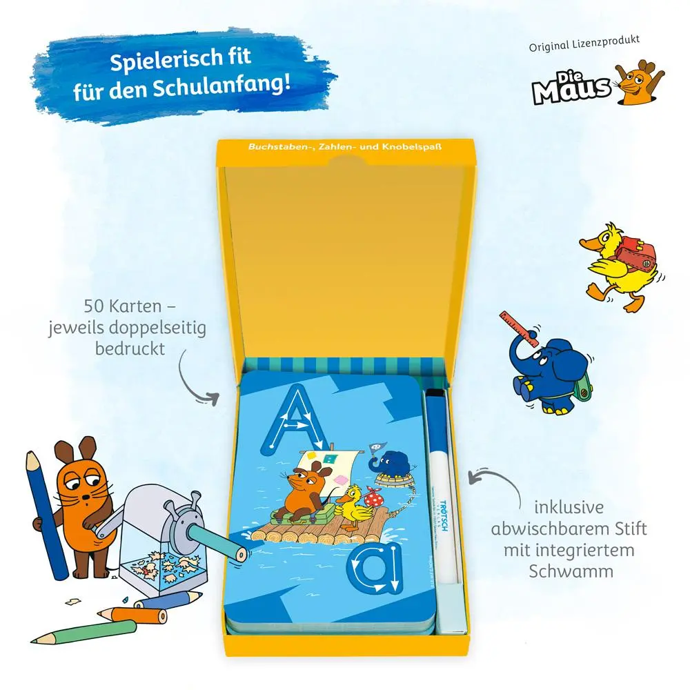 Bild: 4260500167283 | Trötsch Die Maus Lernkarten Schreib und wisch weg mit Stift | KG | Box